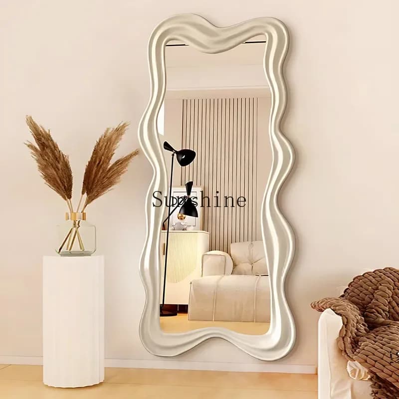 Household bedroom light luxury floor creative special-shaped irregular home wall hanging fitting mirror  FT