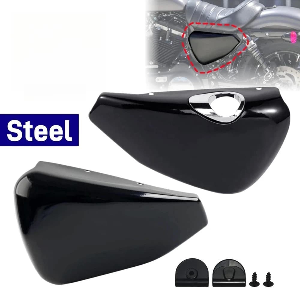 Cubierta lateral de batería izquierda y derecha de acero carenado de motocicleta para Harley Sportster 1200 personalizado 48 72