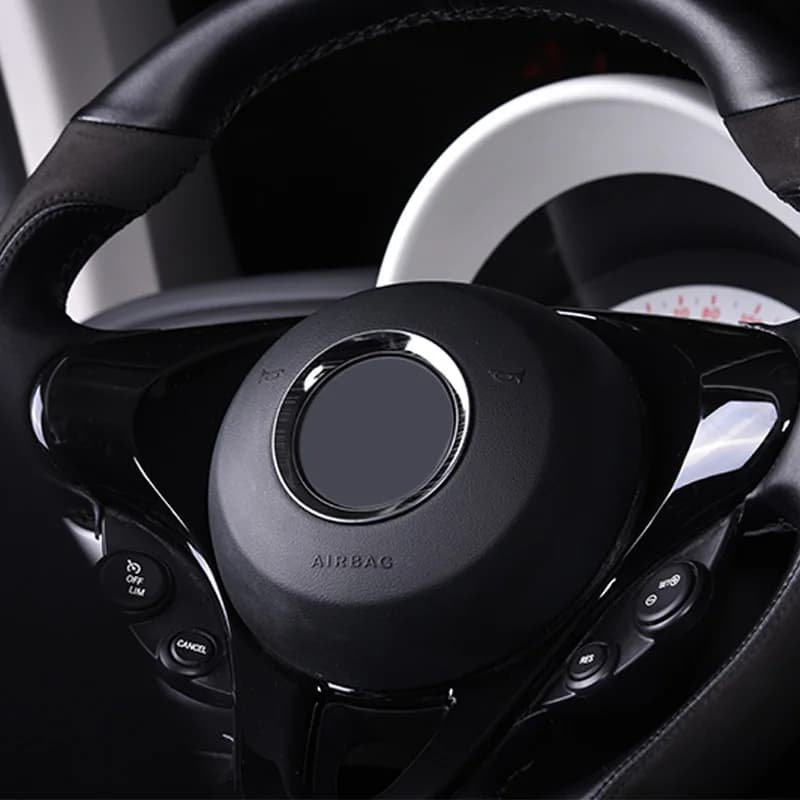 Car Styling Steering Wheel Center Logo Sticker Trim For Smart 453 Fortwo Forfour Stainless Steel Emblem Frame Badge Decor Ring