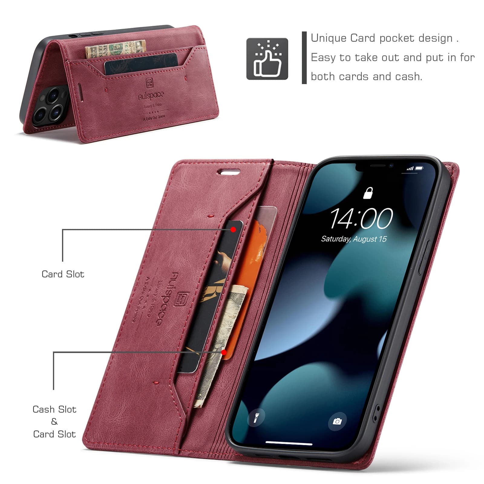 AutSpace-A01 For Google Pixel 6 7A 8 9 Pro XL 8A 9A Shockproof Luxury Magnetic Flip PU Leather Wallet Case Card Slot Stand Cover