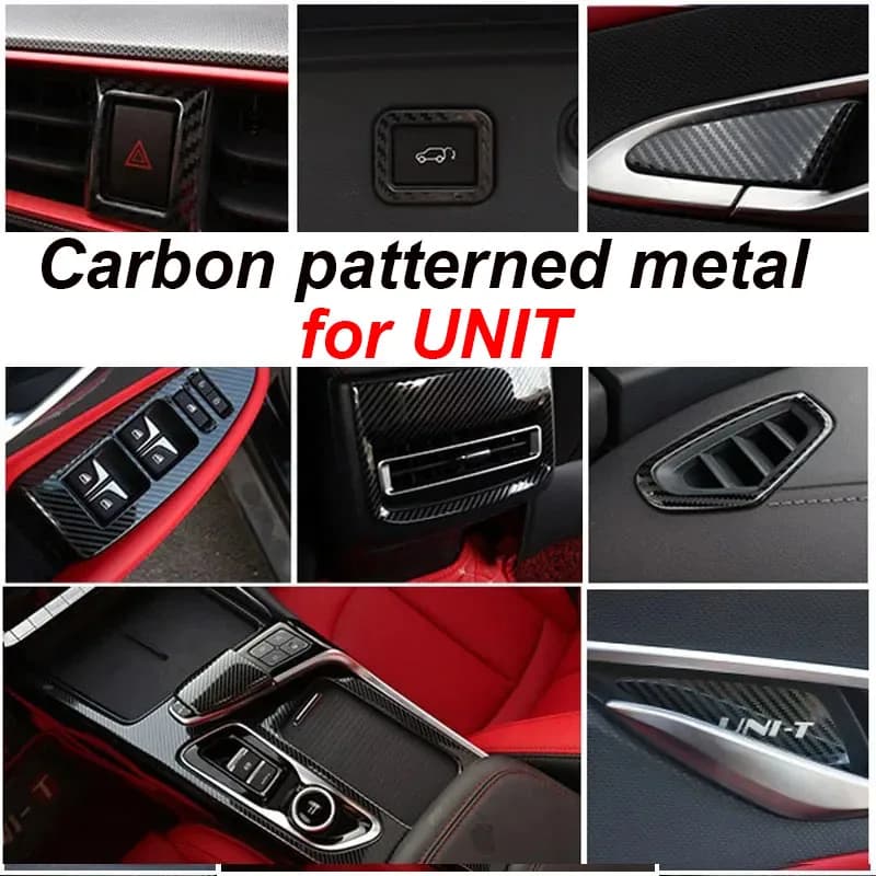 Carbon Pattern Metal Interior for Changan UNI-T 2025 Air Outlet Instrument Panel UNIt 2024 Gear Decorative Panel
