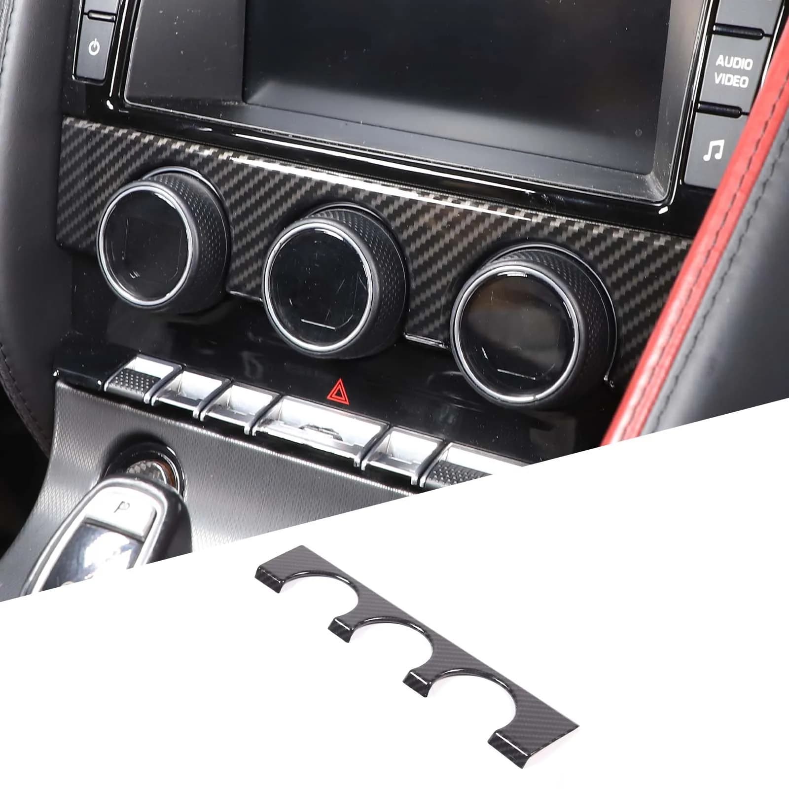 AC Knob Switch Panel Trim Sticker Center Control Trim Cover Car Accessories For Jaguar F-Type X152 D6a 2013-2024