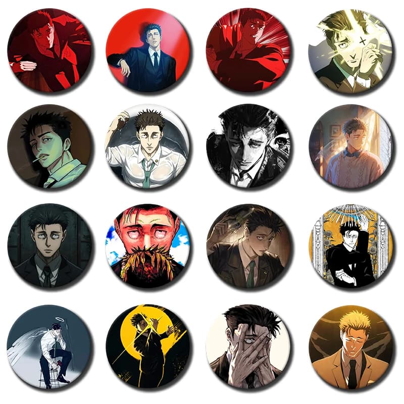 Anime Character Hiromi Higuruma Badge Cartoon Role Playing Round Pin Snap-in Brooch for Bag Clothes Accessories Souvenir Jewelry