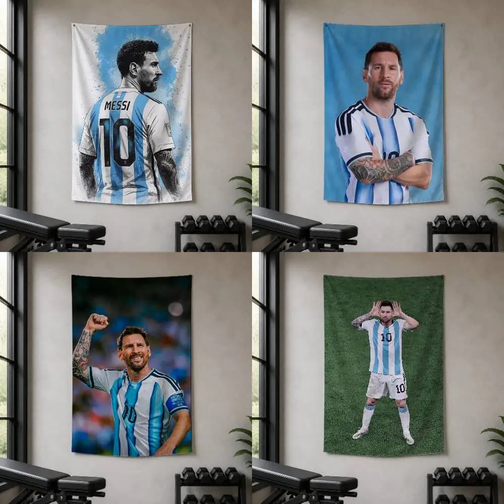 Football Lionel M-Messi Decorative Art Flag Banner for Picnic Camping Party and Home Decor