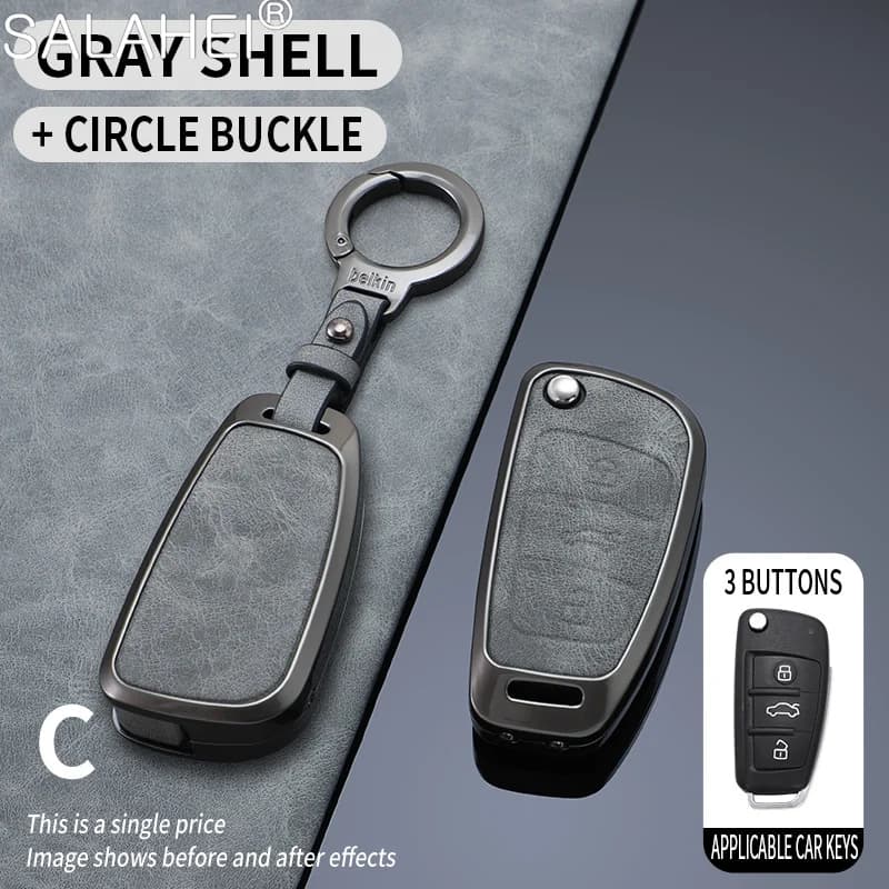 Shell Keyring Accessory Car Remote Key Shell 3 Buttons Key Case Cover For Audi A3 Q3 Q2L A1 TT Old A6 Q7 Folding Key Protection