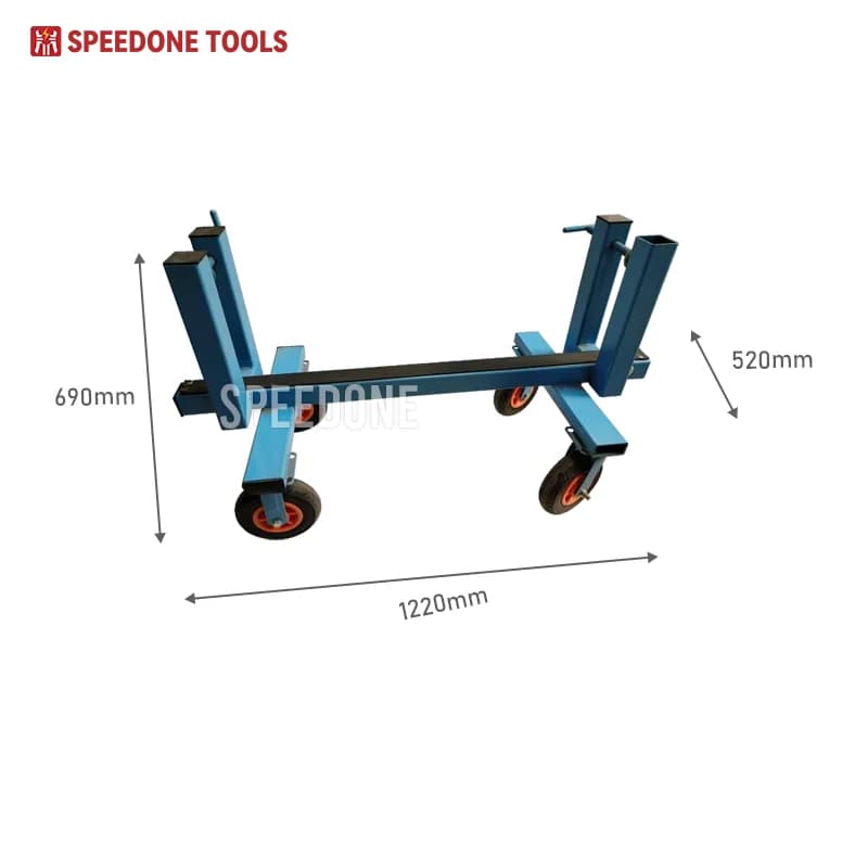 Industrial Granite Marble Stone Slab Moving Dolly Trolley with 4 Wheels Hand-Actuated Safety Loading Trolley