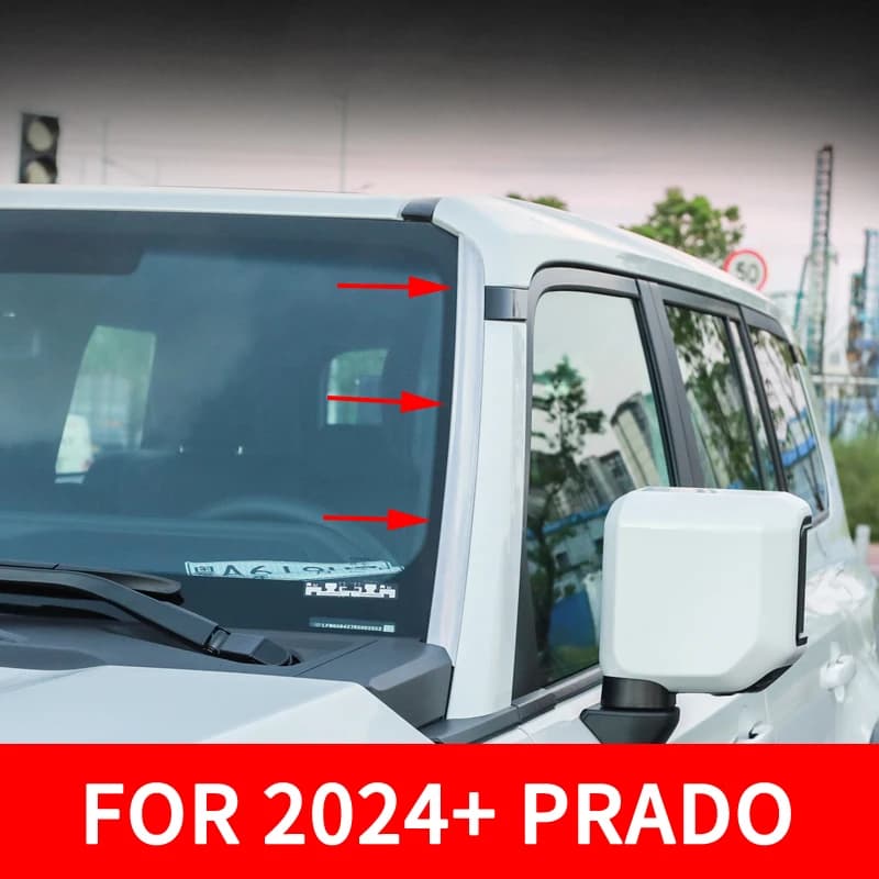 For Toyota Prado 2024-2026 Front Windshield Both Sides Decorative Trim Sticker Exterior Decoration Accessories