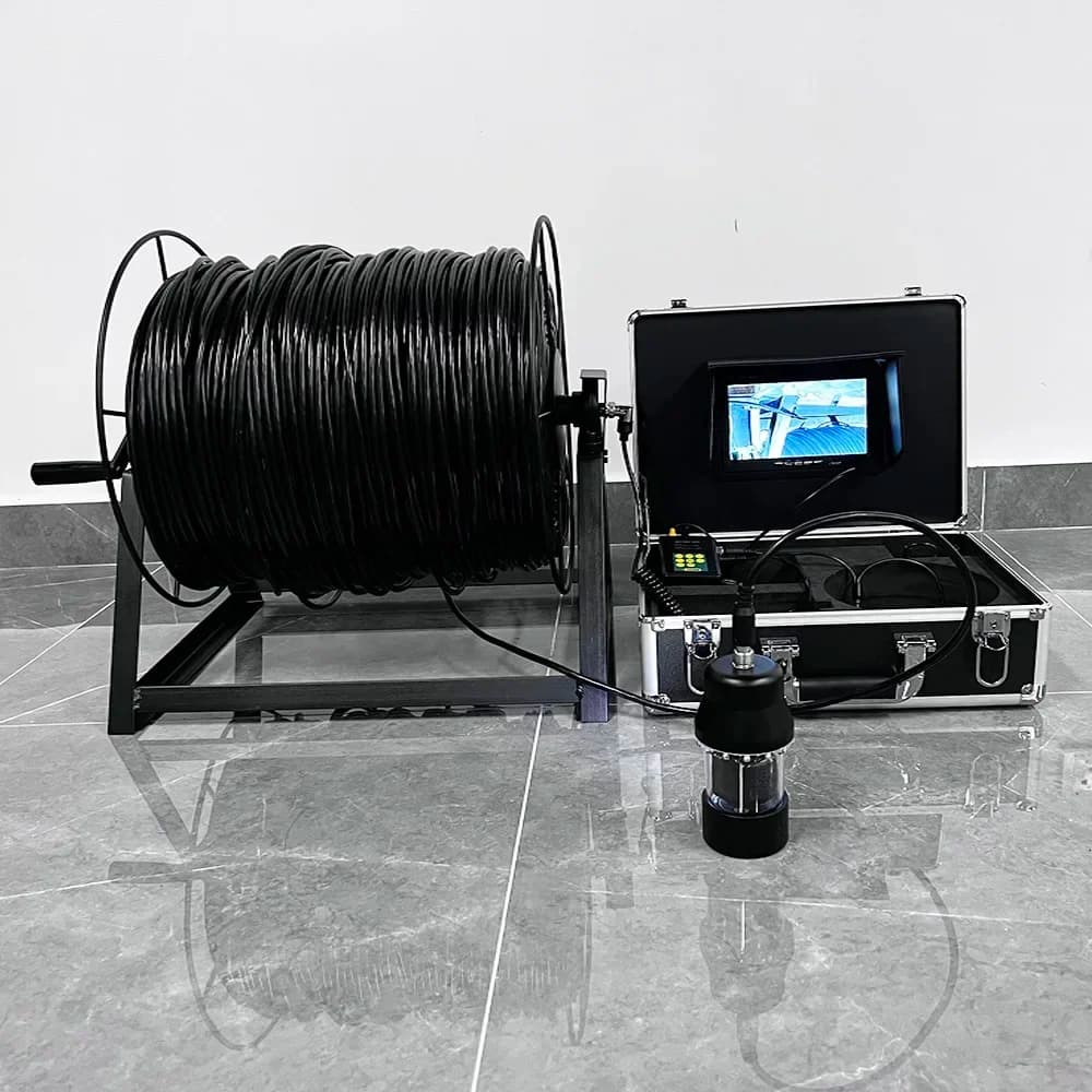 Fish finder 7 inch screen 200 meters 360 degree rotating underwater monitoring system 5MM cable
