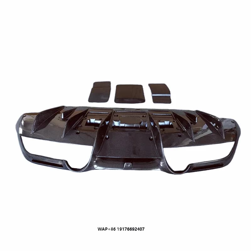 For 2021 FORFerrari F8 Tributo SpiderN Style Carbon Fiber Rear Bumper Diffuser Body Kit