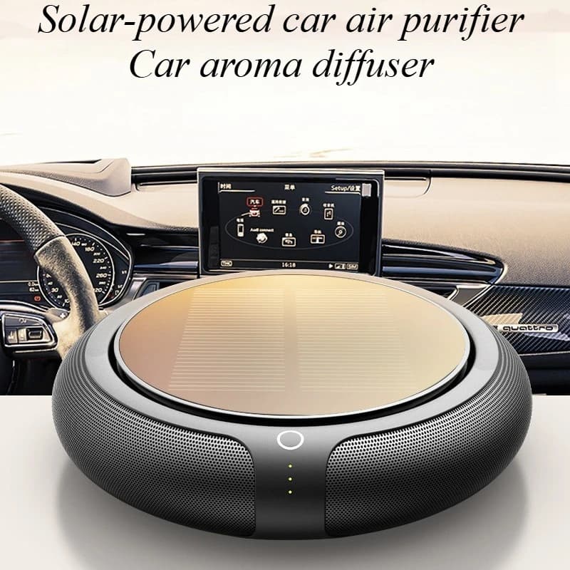 For Car Solar Powered Air Purifier 2 in 1 with Fragrance Diffuser Formaldehyde Removal Odor Eliminator Auto Air Freshener  Parts