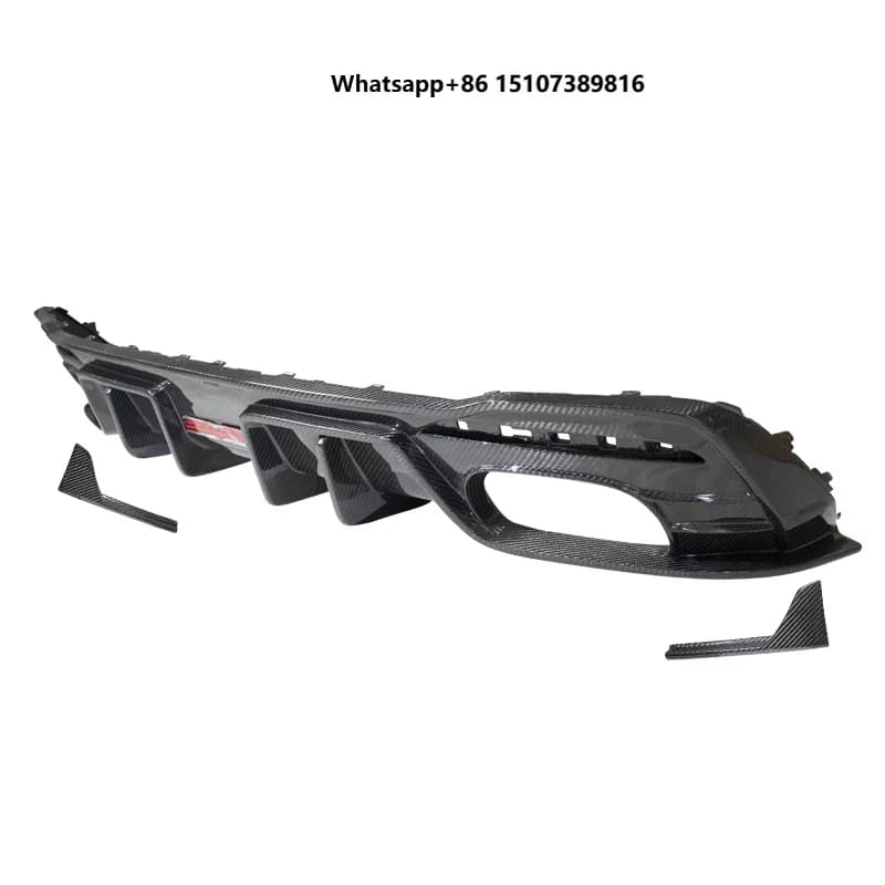 New Denglong Dry Carbon Fiber Rear Bumper Lip Diffuser with Corner Wrap High Performance for A4/S4 B9 2019