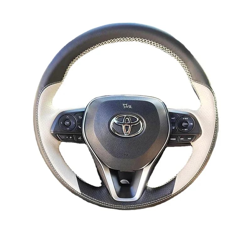 Genuine Leather for Toyota Camry Avalon Corolla Rav4 Hand Sewing Car Steering Wheel Cover Protective Interior Car Accessories