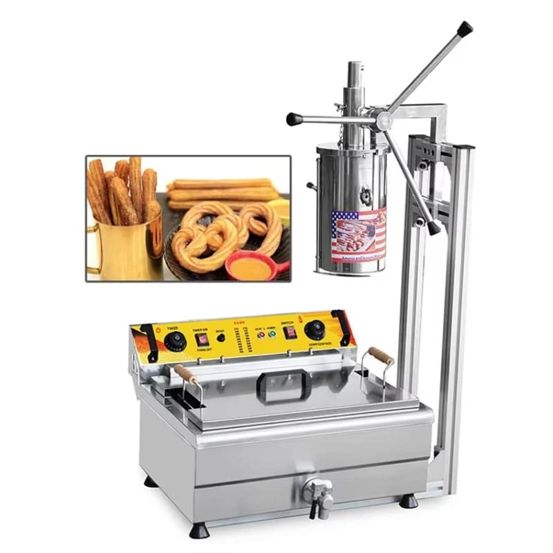 5L drum and 30L fuel tank fritter making machine fritter four-port 220v 2kW automatic fritter making machine