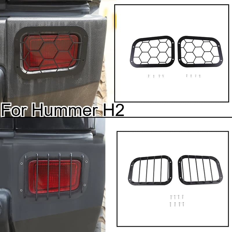 Fit For Hummer H2 2003-2007 car styling Stainless steel Black Car Rear Bumper Fog Light Lamp Cover Trim Cover car accessories