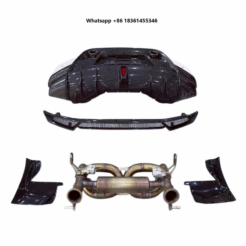 For Huracan LP610 LP580 Body Kit Factory Direct Sales P-style High-quality 3K Carbon Fiber Rear Bumper Exhaust