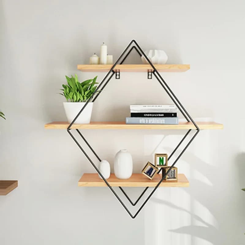 NEW 50x50x19cm Shelf Storage Iron Art Wooden Retro Wall Bookcase Cabinet Door Coat Hanger Storage Rack Organizer