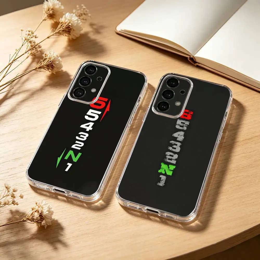 1N23456 M-Motorcycle phone Case For Samsung S25,24,21,22,23,30,Ultra,20,Plus,Fe,Lite,Note Transparent Cover