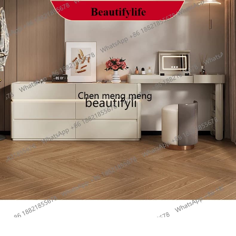 G153 Flip dresser chest integrated light luxury master bedroom designer solid wood corner makeup table