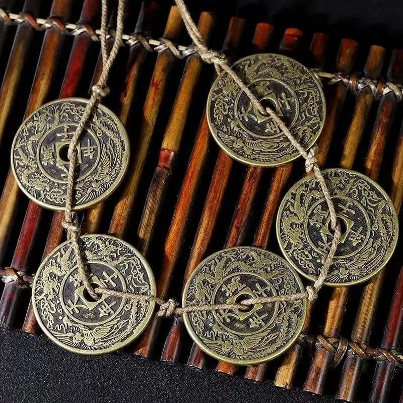 Ancient coins Qing Dynasty five emperors money copper coin set retro copper money ten emperors money Daqing Town Kulong Feng fiv