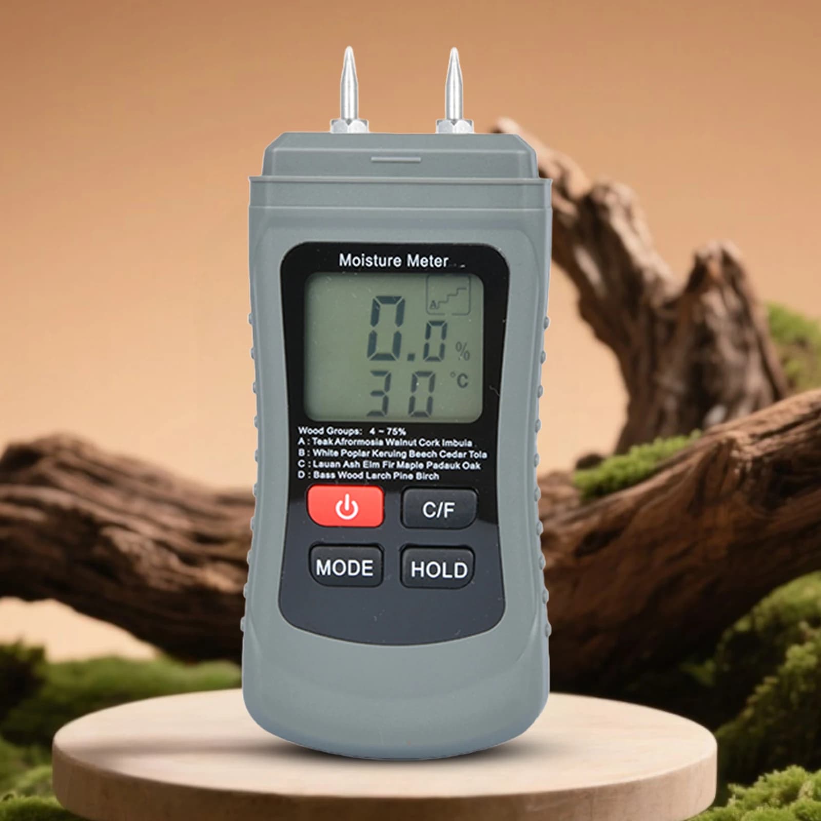 Two Pins Digital Wood Humidity Content Tester Moisture Analyzer Moisture Tester for Check Firewood/Drywall Dampness