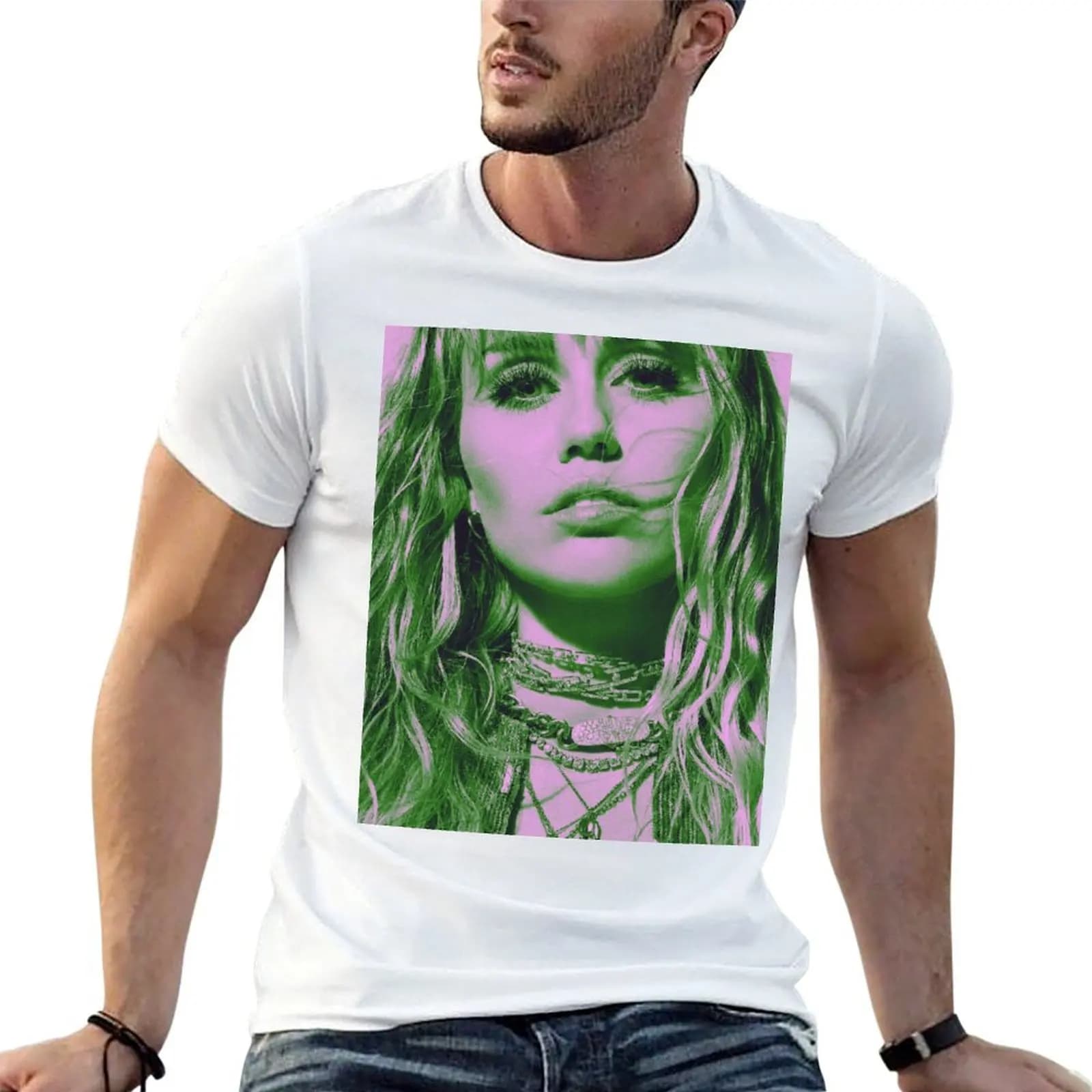 MILEY042 T-Shirt plus size tops graphics t shirt for men