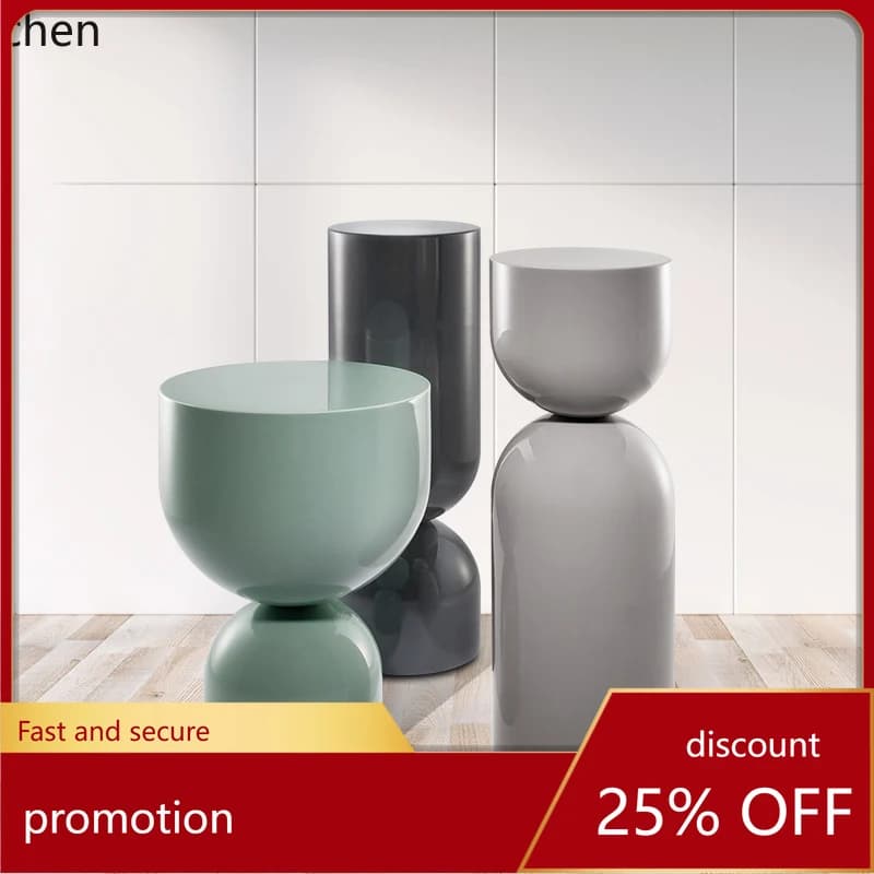 HT coffee table light luxury simple modern very narrow side few living room art corner few bedside round  cabinet special-shaped
