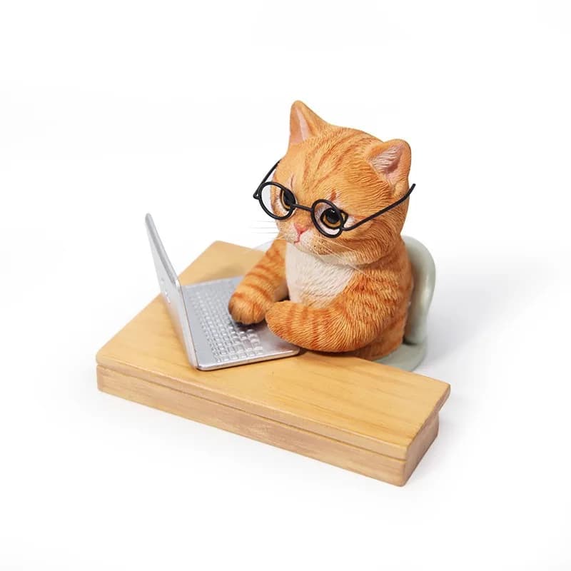 Fish cat model cute pet cat surrounding animals tide play gift healing desktop decoration figure