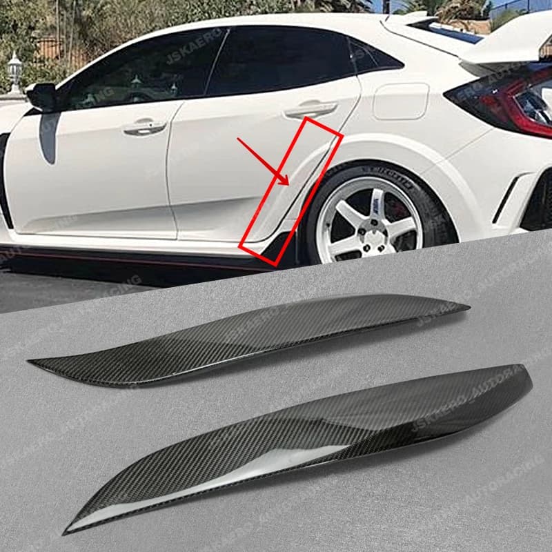 For Honda Civic FK8 5Door Hatchback Carbon Fiber Rear Fender Addon Trim Bodykits