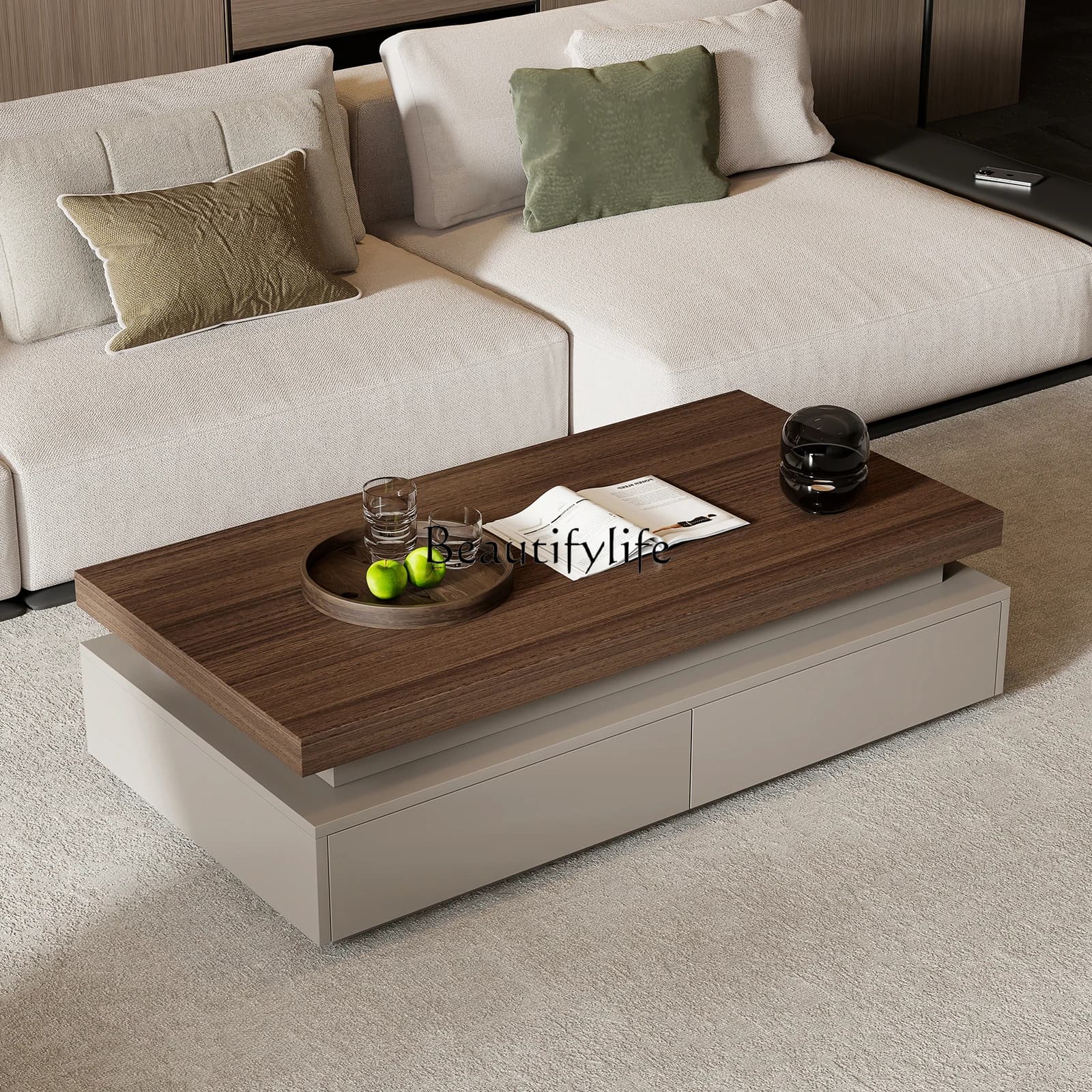 01  modern simple creative coffee table light luxury high-end tea table solid wood