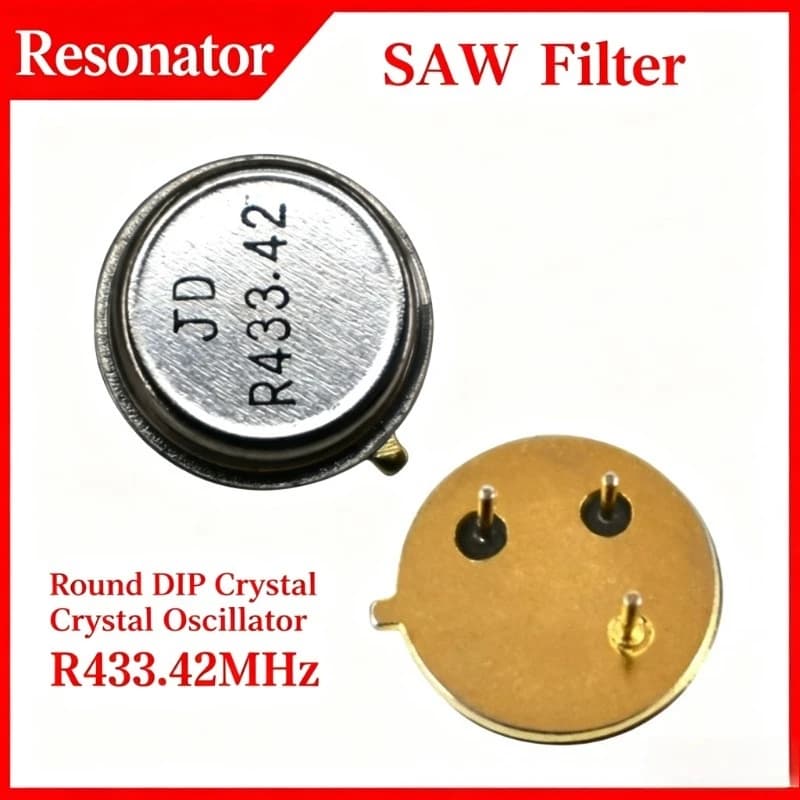 Three Pin DIP Round SAW Filter R433.42MHz Gold Plated Resonator JD Brand New Original Crystal