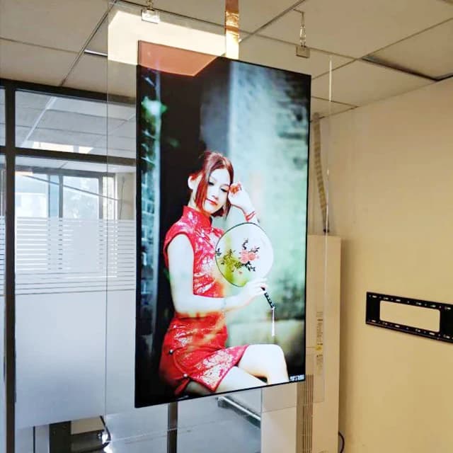 55 Inch 1080p Android Double Sided Advertising Playing Equipment Transparent Lcd Display Digital Signage