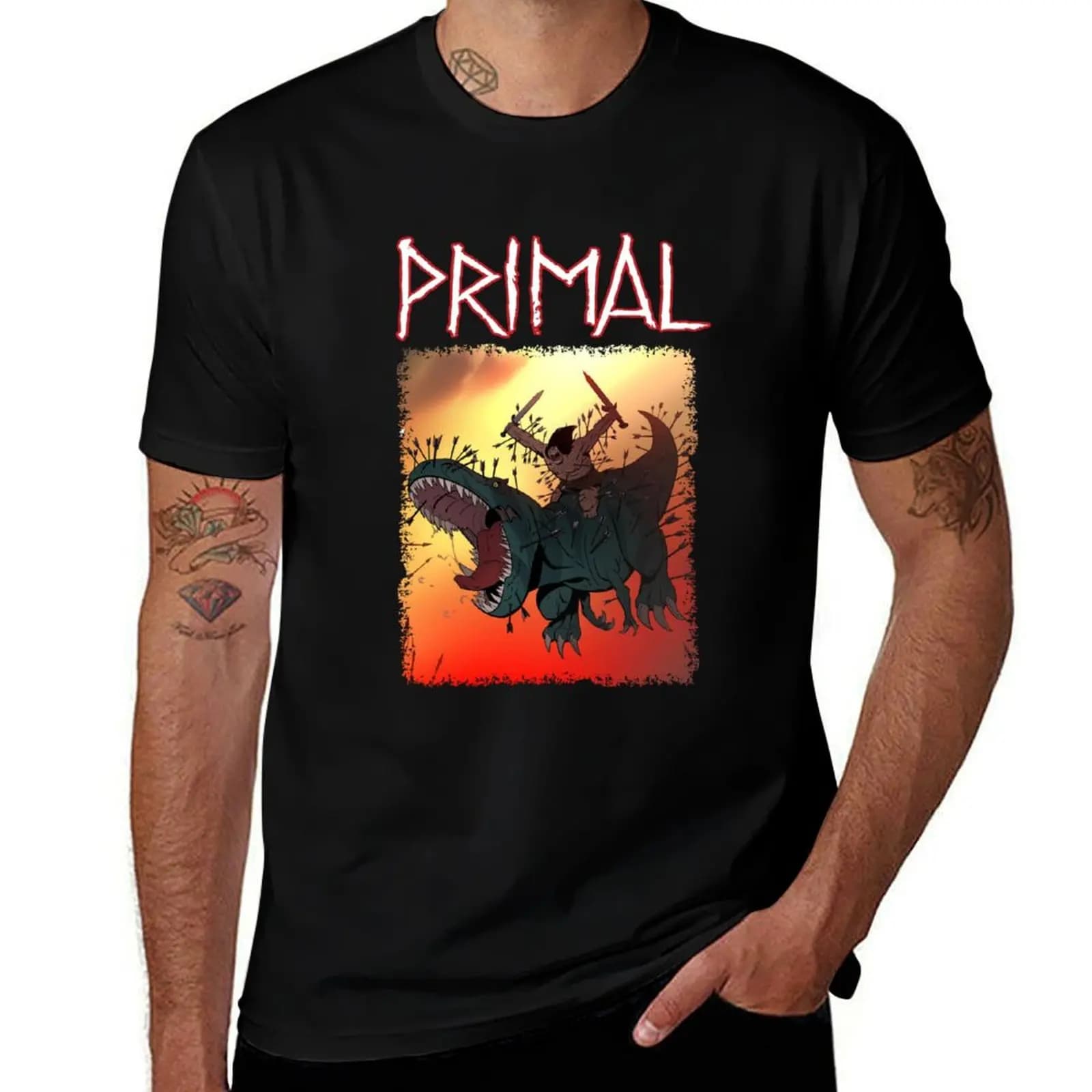 Primal T-Shirt cotton tshirt 100% t shirts for man pack white