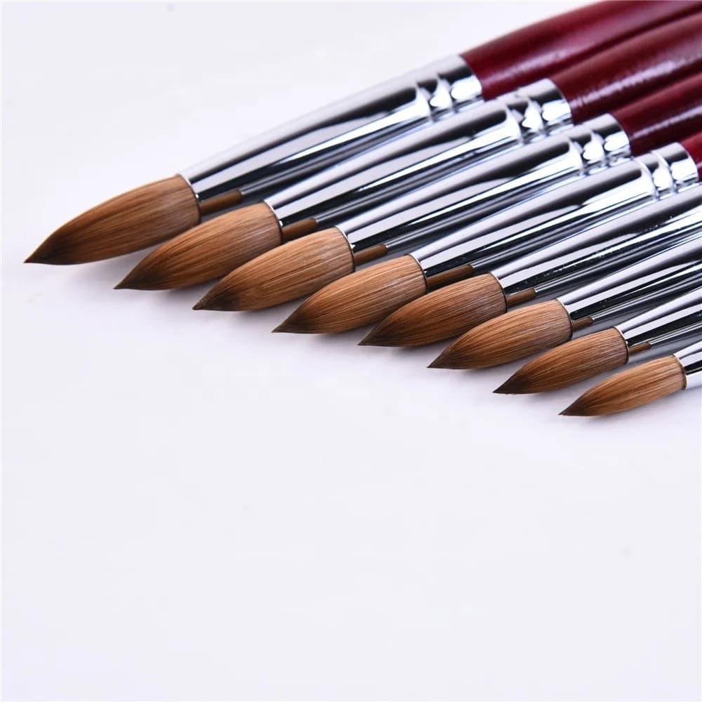 Customizable Factory Direct High Quality Professional Kolinsky Wooden Handle Nail Brush for Acrylic Powder Application