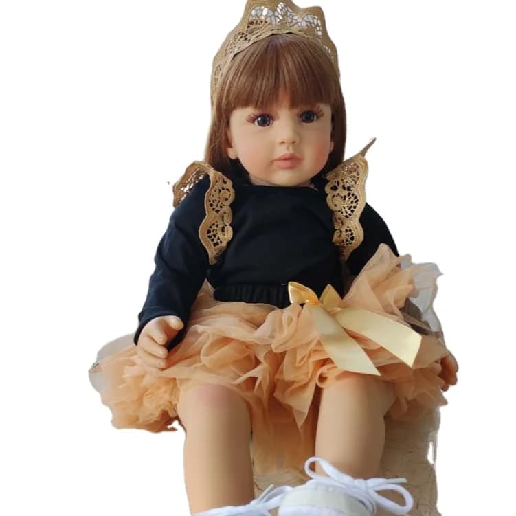 Queen Dress Soft Weighted Cheap  Baby Real Looking Toddler Girl 100%  Full Silicone Realistic Reborn Doll