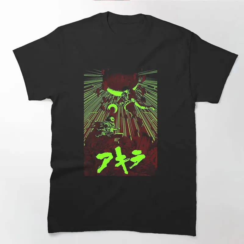 Akira Cyberpunk City Explosion Anime Gift T‑Shirt 0807 Retro Sci‑Fi Manga Graphic Tee Shotaro Kaneda Neo‑Tokyo Unisex Streetwear