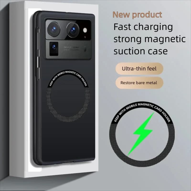Frosted Magnetic Cases for Tecno Phantom V Fold2 5G Semi-enclosed Heat Dissipation Hard Phone Cover VFold2 Shockproof Tough Bags