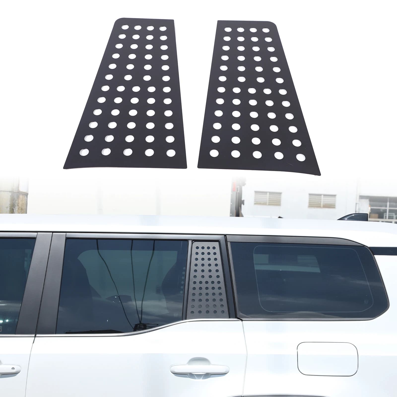 2pcs Aluminum Alloy Rear Window Panel  Honeycomb Panel for Toyota Prado 2024 Automotive Exterior Accessories