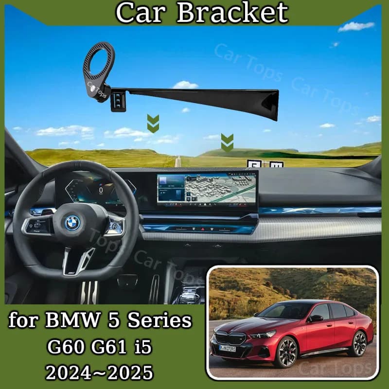 Car Mount for BMW 5 Series G60 G61 2024 2025 BMW I5 MagSafe Magnetic Mobile Phone Holder Bracket Gravity Stand Auto Accessories