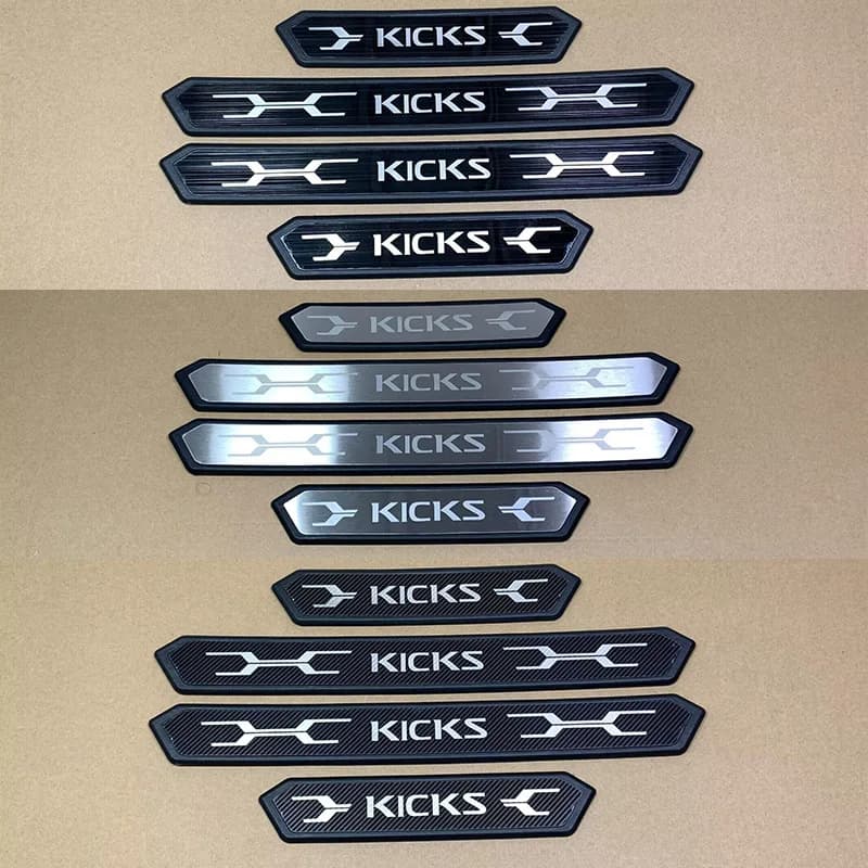 For Nissan Kicks 2016 2017 2018 2019-20242025 2026 Outer Door Sill Protector Sticker Stainless Steel Plastic Trim Strip Interior