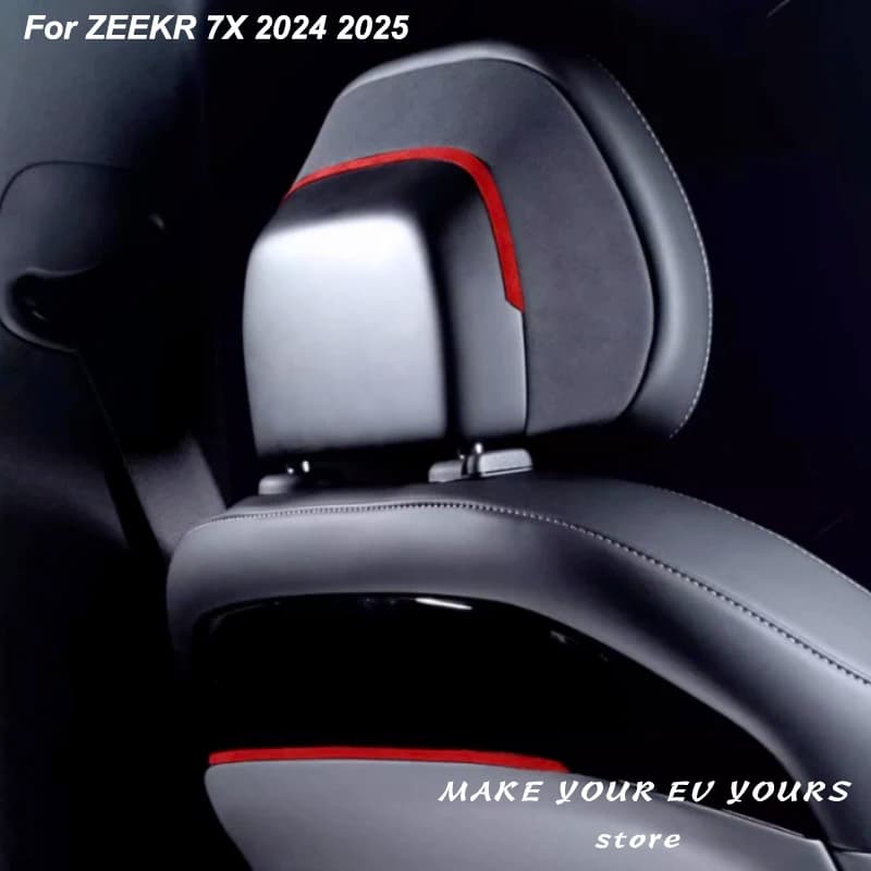 For Zeekr 7X 2024-2026 Car Seat Rear Side Metal Decorative Protective Sticker Interior Accessories