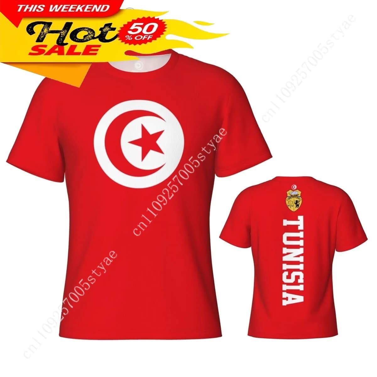 Tunisia Flag Tunisians T Shirt Men Tees 3D Sports Jersey Fashion Soccer Clothes Football Fans Gift Patriotic T-shirt TShirt