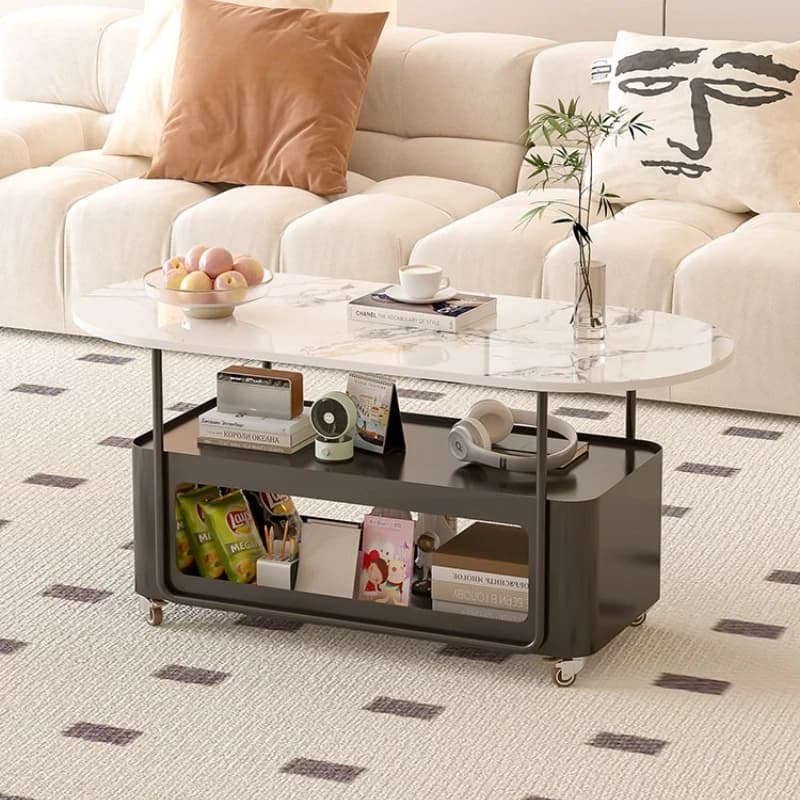 movable high-end coffee table cream-style light luxury living room coffee table multifunctional tavolino da salotto furniture