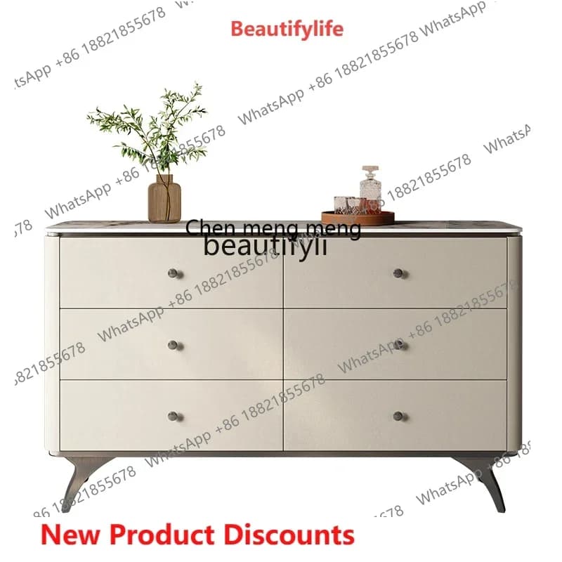 ss8350 Minimalist light luxury dining side cabinets, high-end leather household, Italian simple lockers