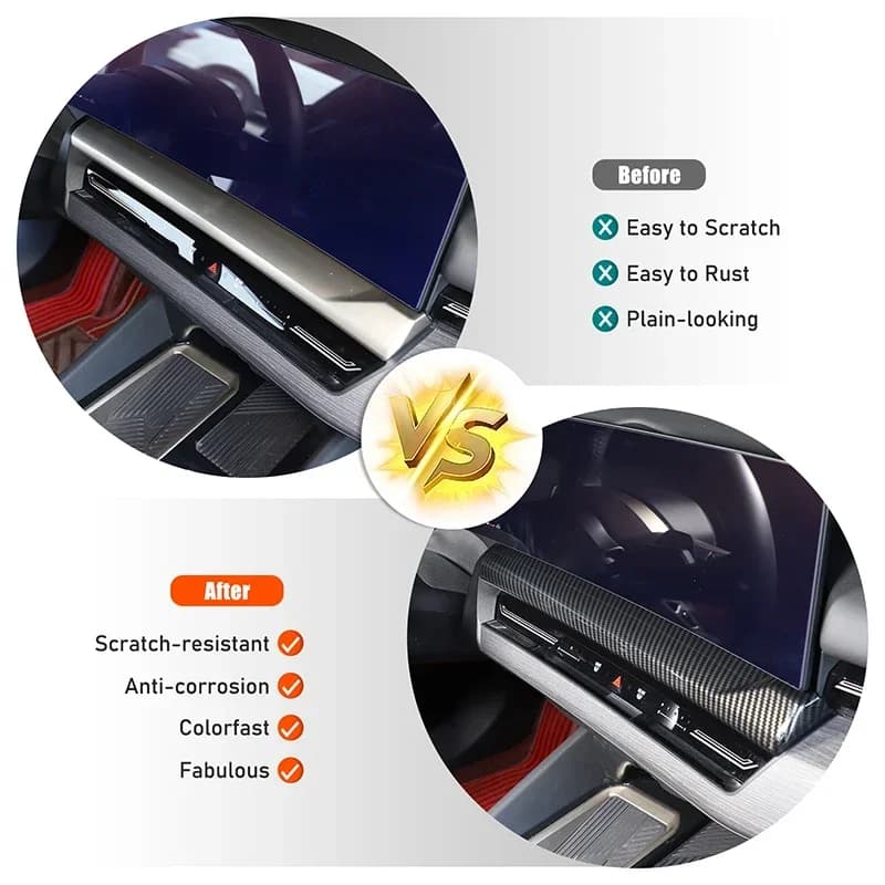 1Pcs ABS Carbon Fiber For BMW 5 Series G60 2024-2025+ Car central control navigation screen bottom panel  sticker accessories