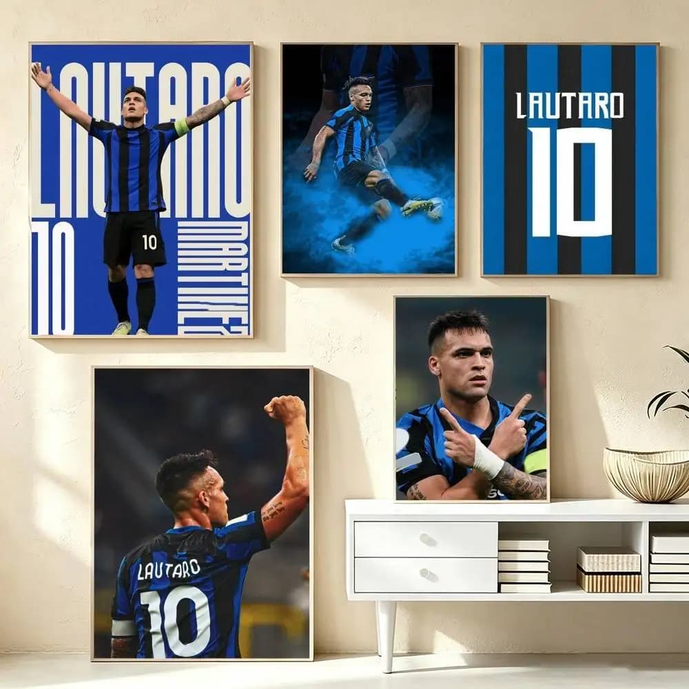 Lautaro Martinez  Poster High Quality Dorm Living Room Aesthetic Wall Decoration Painting Stickers Gift