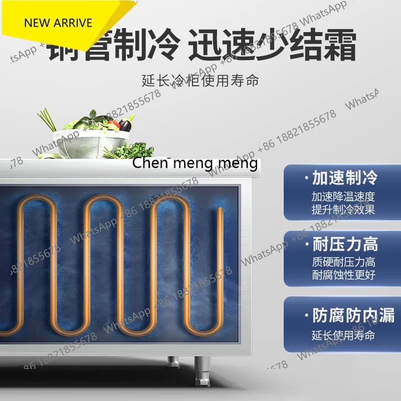 M138 SUILING Commercial Freezer Kitchen Cabinet Fresh-keeping Freezing Operation Table Refrigerated Copper Tube Refrigerator