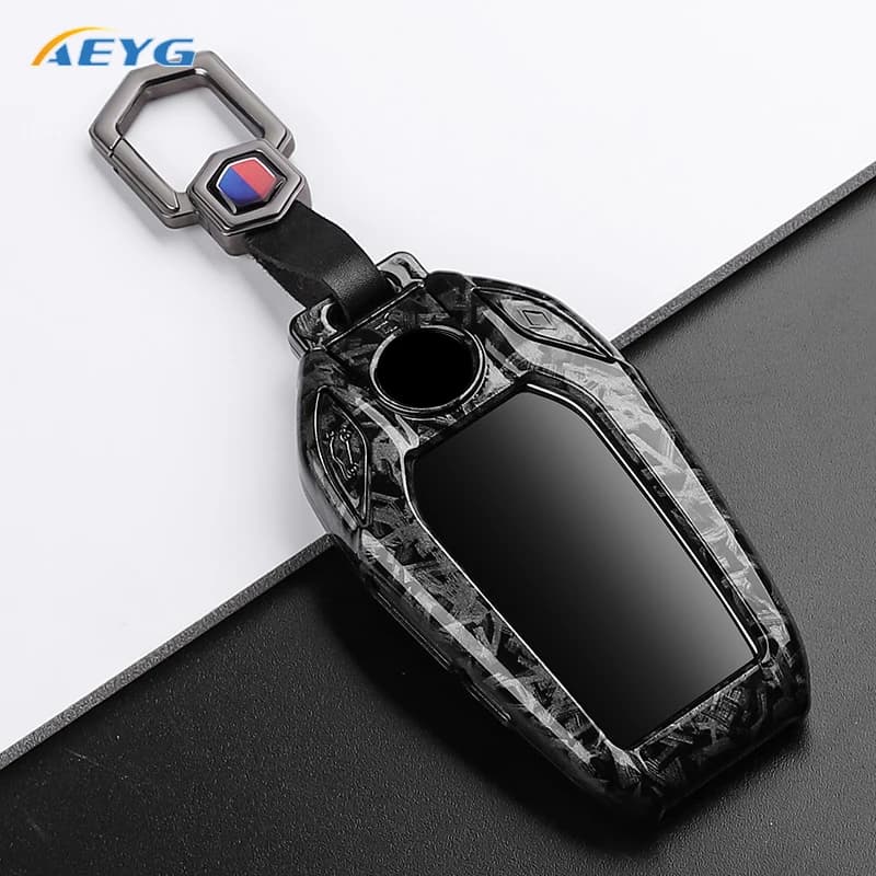 Carbon Fiber ABS Car LED Display Key Case Cover For BMW 5 7 Series X3 X4 X5 X7 G30 G31 G11 G12 G01 GT G32 i8 Accessories