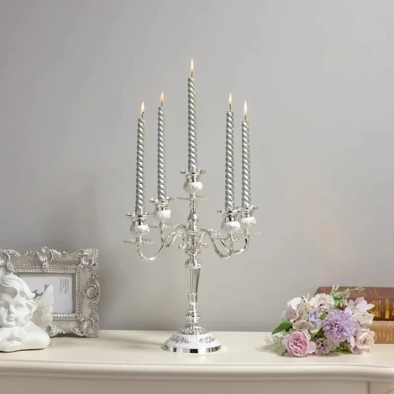 European-style Metal Candle Holder Five Candlesticks Dinner Table Decoration Accessories Wedding Candlestick Home Decoration