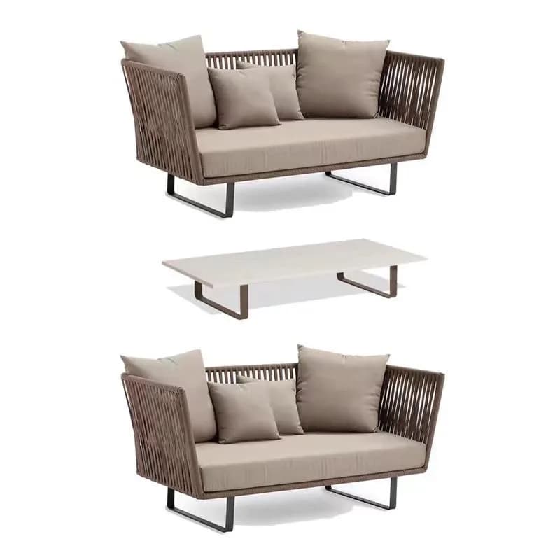 Open-air waterproof and sunscreen balcony leisure rattan chair terrace courtyard simple sofa furniture