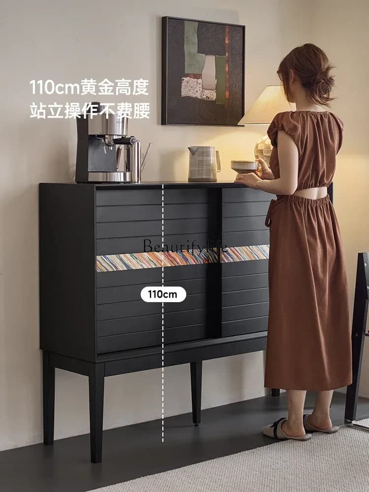 yj21  Small apartment living room against the wall storage locker sofa side cabinet tea cabinet